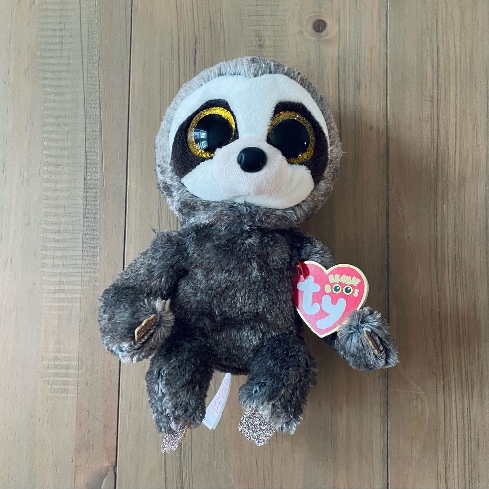 Ty Beanie Boos Dangler Sloth Sparkly Eyes New NWT Plush Stuffed Animal